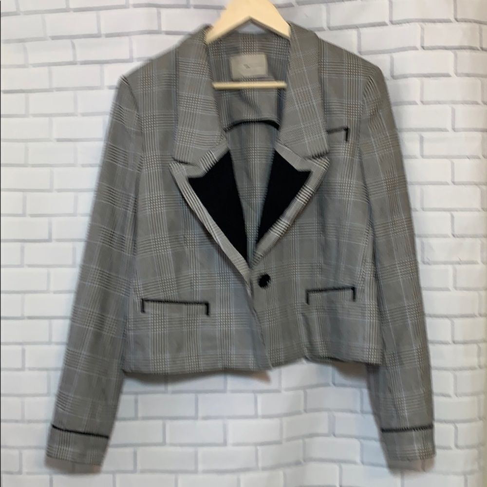Jason Wu Black And White Plaid Blazer Sz 12